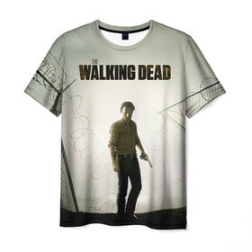 Мужская футболка 3D с принтом The Walking Dead в Санкт-Петербурге, 100% полиэфир | прямой крой, круглый вырез горловины, длина до линии бедер | зомби