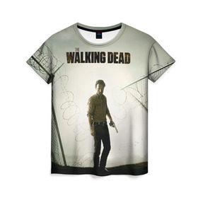 Женская футболка 3D с принтом The Walking Dead в Санкт-Петербурге, 100% полиэфир ( синтетическое хлопкоподобное полотно) | прямой крой, круглый вырез горловины, длина до линии бедер | зомби