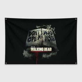 Флаг-баннер с принтом The Walking Dead в Санкт-Петербурге, 100% полиэстер | размер 67 х 109 см, плотность ткани — 95 г/м2; по краям флага есть четыре люверса для крепления | зомби