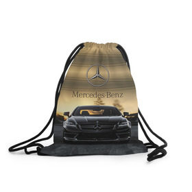 Рюкзак-мешок 3D с принтом Mercedes в Санкт-Петербурге, 100% полиэстер | плотность ткани — 200 г/м2, размер — 35 х 45 см; лямки — толстые шнурки, застежка на шнуровке, без карманов и подкладки | amg | benz | mercedes | бенс | бенц | мерседес