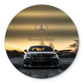 Коврик круглый с принтом Mercedes в Санкт-Петербурге, резина и полиэстер | круглая форма, изображение наносится на всю лицевую часть | amg | benz | mercedes | бенс | бенц | мерседес