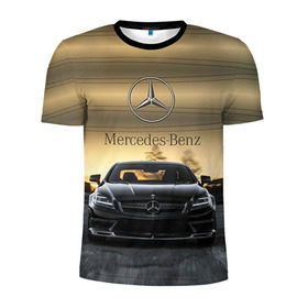 Мужская футболка 3D спортивная с принтом Mercedes в Санкт-Петербурге, 100% полиэстер с улучшенными характеристиками | приталенный силуэт, круглая горловина, широкие плечи, сужается к линии бедра | amg | benz | mercedes | бенс | бенц | мерседес