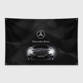 Флаг-баннер с принтом Mercedes в Санкт-Петербурге, 100% полиэстер | размер 67 х 109 см, плотность ткани — 95 г/м2; по краям флага есть четыре люверса для крепления | Тематика изображения на принте: amg | benz | mercedes | бенс | бенц | мерседес