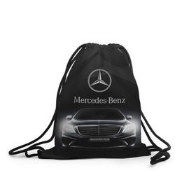 Рюкзак-мешок 3D с принтом Mercedes в Санкт-Петербурге, 100% полиэстер | плотность ткани — 200 г/м2, размер — 35 х 45 см; лямки — толстые шнурки, застежка на шнуровке, без карманов и подкладки | amg | benz | mercedes | бенс | бенц | мерседес
