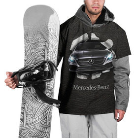 Накидка на куртку 3D с принтом Mercedes в Санкт-Петербурге, 100% полиэстер |  | amg | benz | mercedes | бенс | бенц | кожа | мерседес