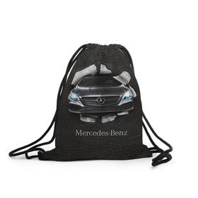 Рюкзак-мешок 3D с принтом Mercedes в Санкт-Петербурге, 100% полиэстер | плотность ткани — 200 г/м2, размер — 35 х 45 см; лямки — толстые шнурки, застежка на шнуровке, без карманов и подкладки | amg | benz | mercedes | бенс | бенц | кожа | мерседес