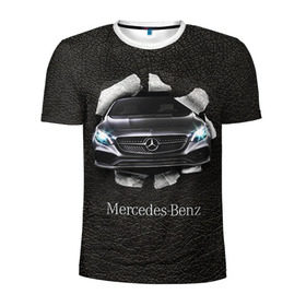 Мужская футболка 3D спортивная с принтом Mercedes в Санкт-Петербурге, 100% полиэстер с улучшенными характеристиками | приталенный силуэт, круглая горловина, широкие плечи, сужается к линии бедра | amg | benz | mercedes | бенс | бенц | кожа | мерседес