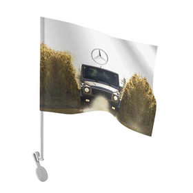 Флаг для автомобиля с принтом Mercedes в Санкт-Петербурге, 100% полиэстер | Размер: 30*21 см | amg | benz | gelentvagen | mercedes | бенс | бенц | гелентваген | гелик | мерседес