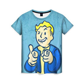 Женская футболка 3D с принтом Fallout в Санкт-Петербурге, 100% полиэфир ( синтетическое хлопкоподобное полотно) | прямой крой, круглый вырез горловины, длина до линии бедер | boy | fallout | vault | бункер | постапокалиптические | фалаут | фаллаут | фолаут | фоллаут