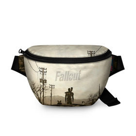 Поясная сумка 3D с принтом Fallout в Санкт-Петербурге, 100% полиэстер | плотная ткань, ремень с регулируемой длиной, внутри несколько карманов для мелочей, основное отделение и карман с обратной стороны сумки застегиваются на молнию | fallout | бункер | постапокалиптические | фалаут | фаллаут | фолаут | фоллаут