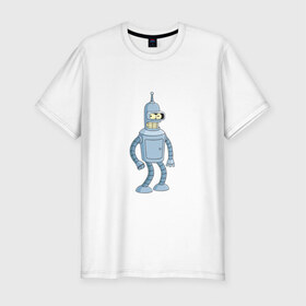 Мужская футболка премиум с принтом Bender/Бендер в Санкт-Петербурге, 92% хлопок, 8% лайкра | приталенный силуэт, круглый вырез ворота, длина до линии бедра, короткий рукав | 