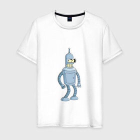 Мужская футболка хлопок с принтом Bender/Бендер в Санкт-Петербурге, 100% хлопок | прямой крой, круглый вырез горловины, длина до линии бедер, слегка спущенное плечо. | 