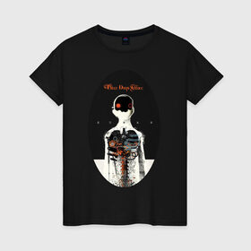 Женская футболка хлопок с принтом Three Days Grace Human в Санкт-Петербурге, 100% хлопок | прямой крой, круглый вырез горловины, длина до линии бедер, слегка спущенное плечо | three days grace