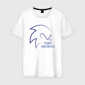 Мужская футболка хлопок с принтом Sonic the Hedgehog в Санкт-Петербурге, 100% хлопок | прямой крой, круглый вырез горловины, длина до линии бедер, слегка спущенное плечо. | 