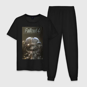 Мужская пижама хлопок с принтом Fallout4 в Санкт-Петербурге, 100% хлопок | брюки и футболка прямого кроя, без карманов, на брюках мягкая резинка на поясе и по низу штанин
 | Тематика изображения на принте: 