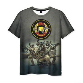 Мужская футболка 3D с принтом Спецназ в Санкт-Петербурге, 100% полиэфир | прямой крой, круглый вырез горловины, длина до линии бедер | альфа | армия | войска | гру | силовые структуры
