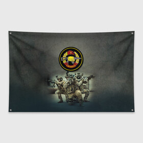 Флаг-баннер с принтом Спецназ в Санкт-Петербурге, 100% полиэстер | размер 67 х 109 см, плотность ткани — 95 г/м2; по краям флага есть четыре люверса для крепления | альфа | армия | войска | гру | силовые структуры
