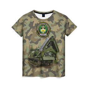 Женская футболка 3D с принтом Инженерные войска в Санкт-Петербурге, 100% полиэфир ( синтетическое хлопкоподобное полотно) | прямой крой, круглый вырез горловины, длина до линии бедер | армия | войска | инженерные войска | инженеры | минёры | сапёры | строители