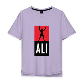 Мужская футболка хлопок Oversize с принтом Ali by boxcluber в Санкт-Петербурге, 100% хлопок | свободный крой, круглый ворот, “спинка” длиннее передней части | muhammad ali | мухаммед али