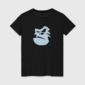 Женская футболка хлопок с принтом Горилла в Санкт-Петербурге, 100% хлопок | прямой крой, круглый вырез горловины, длина до линии бедер, слегка спущенное плечо | новый год | обезьяна | символ года | символ года   обезьяна.горилла
