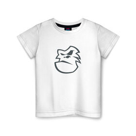 Детская футболка хлопок с принтом Горилла в Санкт-Петербурге, 100% хлопок | круглый вырез горловины, полуприлегающий силуэт, длина до линии бедер | горилла | обезьяна | обезьяна   символ 2016 года.новый год | символ года