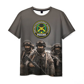 Мужская футболка 3D с принтом Мотострелковые войска в Санкт-Петербурге, 100% полиэфир | прямой крой, круглый вырез горловины, длина до линии бедер | армия | войска | мотострелки | пехота | силовые войска