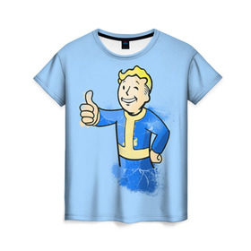 Женская футболка 3D с принтом Fallout в Санкт-Петербурге, 100% полиэфир ( синтетическое хлопкоподобное полотно) | прямой крой, круглый вырез горловины, длина до линии бедер | fallout | бункер | постапокалиптические | фалаут | фаллаут | фолаут | фоллаут