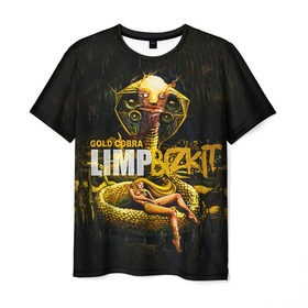 Мужская футболка 3D с принтом Limp Bizkit в Санкт-Петербурге, 100% полиэфир | прямой крой, круглый вырез горловины, длина до линии бедер | Тематика изображения на принте: bizkit | cobra | gold | limp | limp bizkit | бизкит | голд | кобра | лимп | лимп бизкит | лимпбизкит | рок