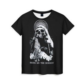 Женская футболка 3D с принтом Bring Me The Horizon в Санкт-Петербурге, 100% полиэфир ( синтетическое хлопкоподобное полотно) | прямой крой, круглый вырез горловины, длина до линии бедер | bmth | bring me the horizon | hardcore | rock | музыка | рок