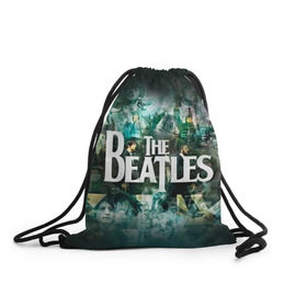 Рюкзак-мешок 3D с принтом The Beatles в Санкт-Петербурге, 100% полиэстер | плотность ткани — 200 г/м2, размер — 35 х 45 см; лямки — толстые шнурки, застежка на шнуровке, без карманов и подкладки | beatles | rock | the beatles | битлз | битлс | битлы | рок