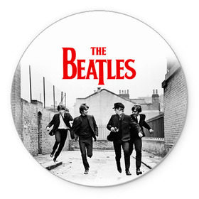 Коврик круглый с принтом The Beatles в Санкт-Петербурге, резина и полиэстер | круглая форма, изображение наносится на всю лицевую часть | Тематика изображения на принте: beatles | rock | the beatles | битлз | битлс | битлы | рок