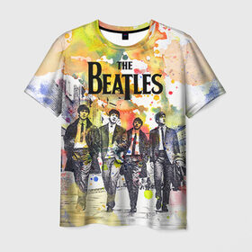 Мужская футболка 3D с принтом The Beatles в Санкт-Петербурге, 100% полиэфир | прямой крой, круглый вырез горловины, длина до линии бедер | beatles | rock | the beatles | битлз | битлс | битлы | рок