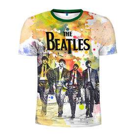 Мужская футболка 3D спортивная с принтом The Beatles в Санкт-Петербурге, 100% полиэстер с улучшенными характеристиками | приталенный силуэт, круглая горловина, широкие плечи, сужается к линии бедра | beatles | rock | the beatles | битлз | битлс | битлы | рок