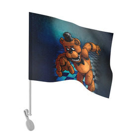 Флаг для автомобиля с принтом Five Nights At Freddy`s в Санкт-Петербурге, 100% полиэстер | Размер: 30*21 см | five nights at freddys | fnaf | freddy | игры | медведь | мишка | фнаф | фредди