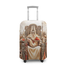 Чехол для чемодана 3D с принтом Вальгалла в Санкт-Петербурге, 86% полиэфир, 14% спандекс | двустороннее нанесение принта, прорези для ручек и колес | вальгалла | валькирии | викинги | норвегия | один | рай | язычество