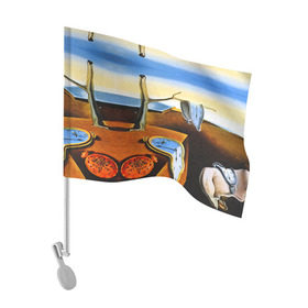 Флаг для автомобиля с принтом Сальвадор Дали - Постоянство Памяти в Санкт-Петербурге, 100% полиэстер | Размер: 30*21 см | dali | время | дали | картина | постоянство памяти | сальвадор | текучесть | художник | часы