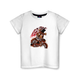 Детская футболка хлопок с принтом Five nights at Freddy`s в Санкт-Петербурге, 100% хлопок | круглый вырез горловины, полуприлегающий силуэт, длина до линии бедер | Тематика изображения на принте: fnaf | фнаф