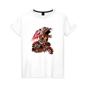 Женская футболка хлопок с принтом Five nights at Freddy`s в Санкт-Петербурге, 100% хлопок | прямой крой, круглый вырез горловины, длина до линии бедер, слегка спущенное плечо | fnaf | фнаф