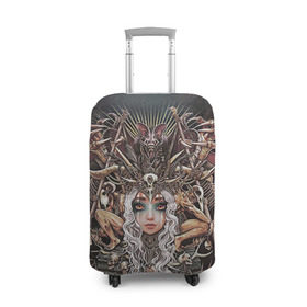 Чехол для чемодана 3D с принтом Королева мертвых в Санкт-Петербурге, 86% полиэфир, 14% спандекс | двустороннее нанесение принта, прорези для ручек и колес | арт | девушка | королева | королева мертвых | кристофер ловелл | мода | некромантия | стиль | фэнтези