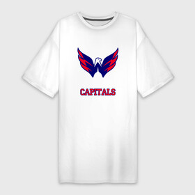 Платье-футболка хлопок с принтом Washington Capitals в Санкт-Петербурге,  |  | capitals | washington capitals | спорт | хоккей