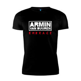 Мужская футболка премиум с принтом Armin van Buuren Embrace в Санкт-Петербурге, 92% хлопок, 8% лайкра | приталенный силуэт, круглый вырез ворота, длина до линии бедра, короткий рукав | armin van buuren | embrace | trance | только для личный витринarmin