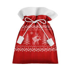 Подарочный 3D мешок с принтом Свитер с оленями в Санкт-Петербурге, 100% полиэстер | Размер: 29*39 см | Тематика изображения на принте: deer | new year | sweater | winter | зима | новый год | олени | рождество | с новым годом | сhristmas | свитер