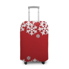 Чехол для чемодана 3D с принтом Снежинки в Санкт-Петербурге, 86% полиэфир, 14% спандекс | двустороннее нанесение принта, прорези для ручек и колес | new year | snowflake | sweater | winter | зима | новый год | рождество | с новым годом | сhristmas | свитер | снежинка