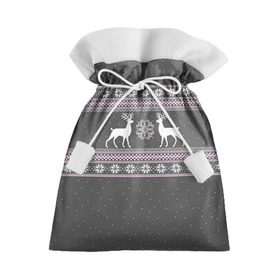 Подарочный 3D мешок с принтом Свитер с оленями в Санкт-Петербурге, 100% полиэстер | Размер: 29*39 см | Тематика изображения на принте: deer | new year | sweater | winter | зима | новый год | олени | рождество | сhristmas | свитер