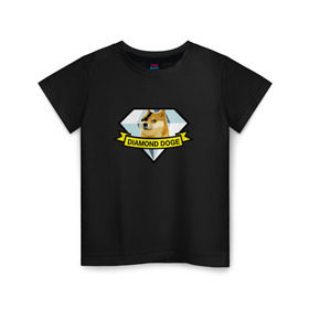 Детская футболка хлопок с принтом Diamond doge в Санкт-Петербурге, 100% хлопок | круглый вырез горловины, полуприлегающий силуэт, длина до линии бедер | mgs