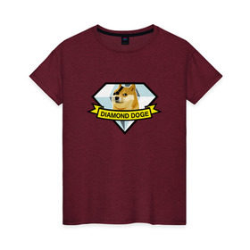 Женская футболка хлопок с принтом Diamond doge в Санкт-Петербурге, 100% хлопок | прямой крой, круглый вырез горловины, длина до линии бедер, слегка спущенное плечо | mgs