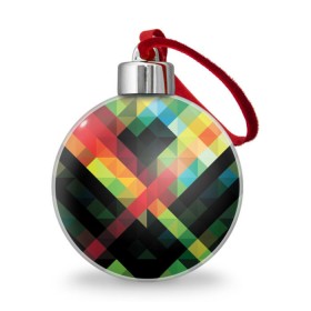 Ёлочный шар с принтом Гик в Санкт-Петербурге, Пластик | Диаметр: 77 мм | геометрия | паттерн | разноцветный