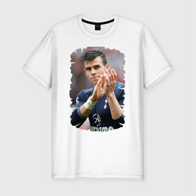 Мужская футболка премиум с принтом Gareth Bale в Санкт-Петербурге, 92% хлопок, 8% лайкра | приталенный силуэт, круглый вырез ворота, длина до линии бедра, короткий рукав | gareth bale | бэйл гарет | реал мадрид | футбол