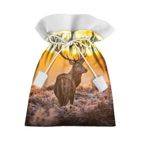 Новогодний 3D мешок с принтом Обернувшийся олень в Санкт-Петербурге, 100% полиэстер | Размер: 29*39 см | живой принт который выделит вас из любой толпызакат | животное | красота | лес | невероятно тёплый | олень | рога | тайга