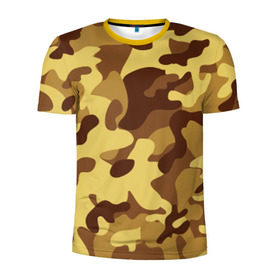 Мужская футболка 3D спортивная с принтом Пустынный камуфляж в Санкт-Петербурге, 100% полиэстер с улучшенными характеристиками | приталенный силуэт, круглая горловина, широкие плечи, сужается к линии бедра | camo | camouflage | military | камо